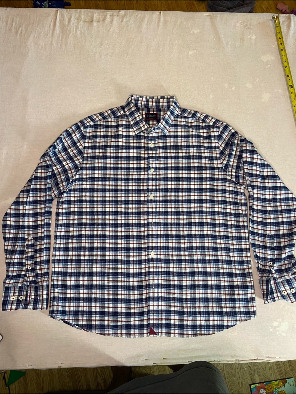 UNTUCKit Navy, White and Red Plaid Button-Down Shirt